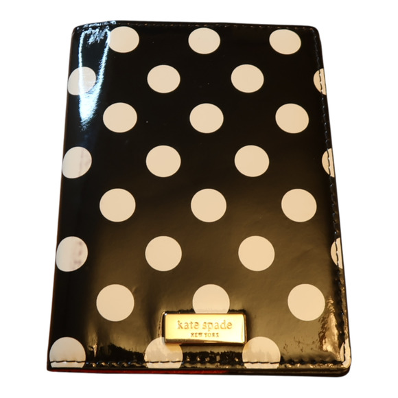 Kate Spade Imogene Carlisle Street Polka Dot Passport Holder Case w/ Back Pocket - Picture 1 of 11